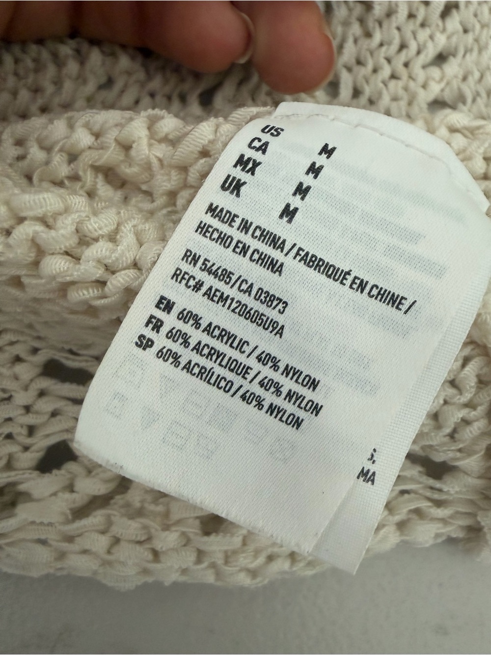 American Eagle Outfitters Longline Open-Knit Cardigan - Cream - Picture 6 of 6